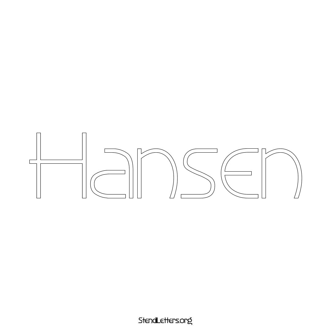 Hansen name stencil in Simple Elegant Lettering