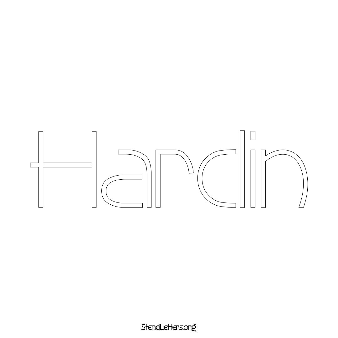 Hardin name stencil in Simple Elegant Lettering