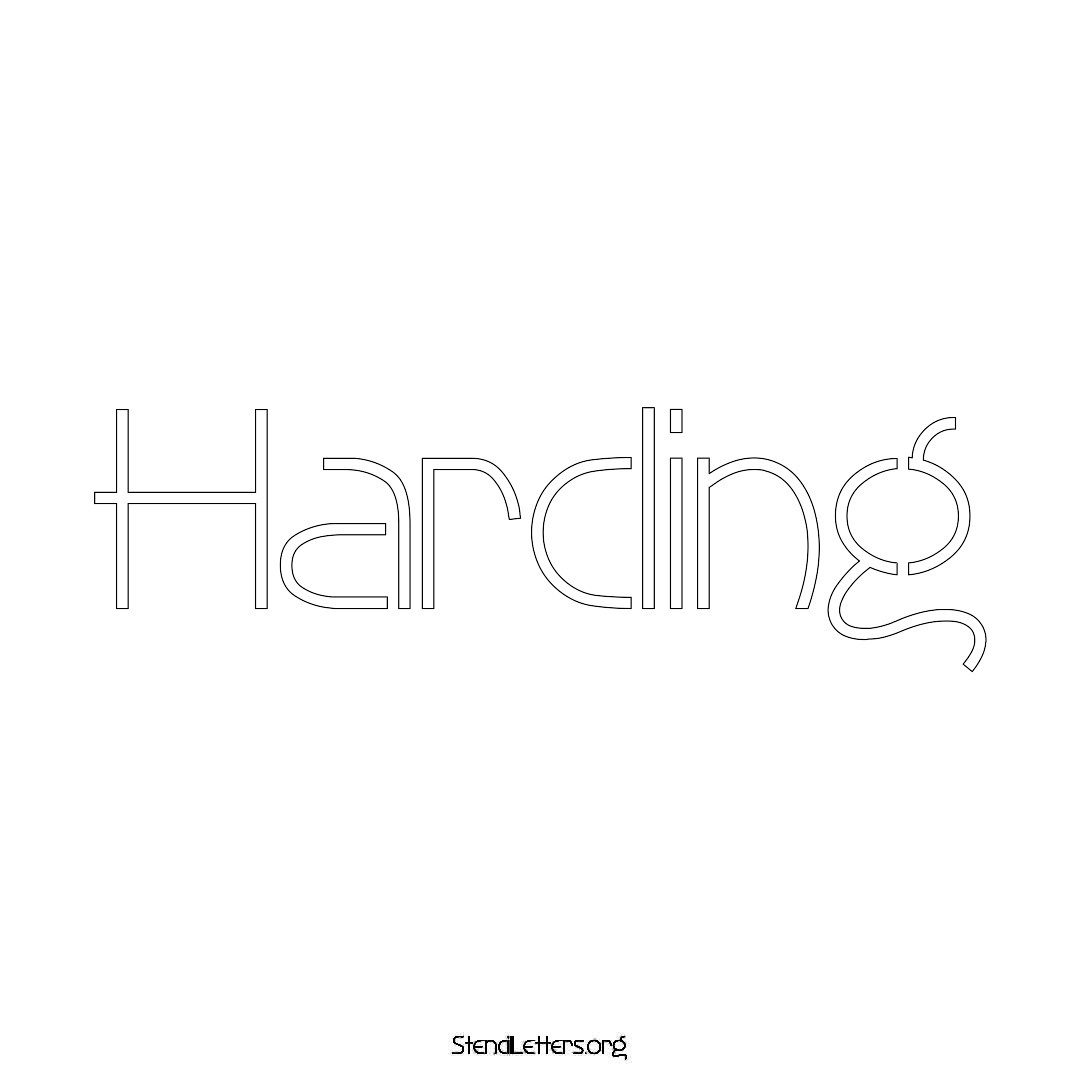 Harding name stencil in Simple Elegant Lettering