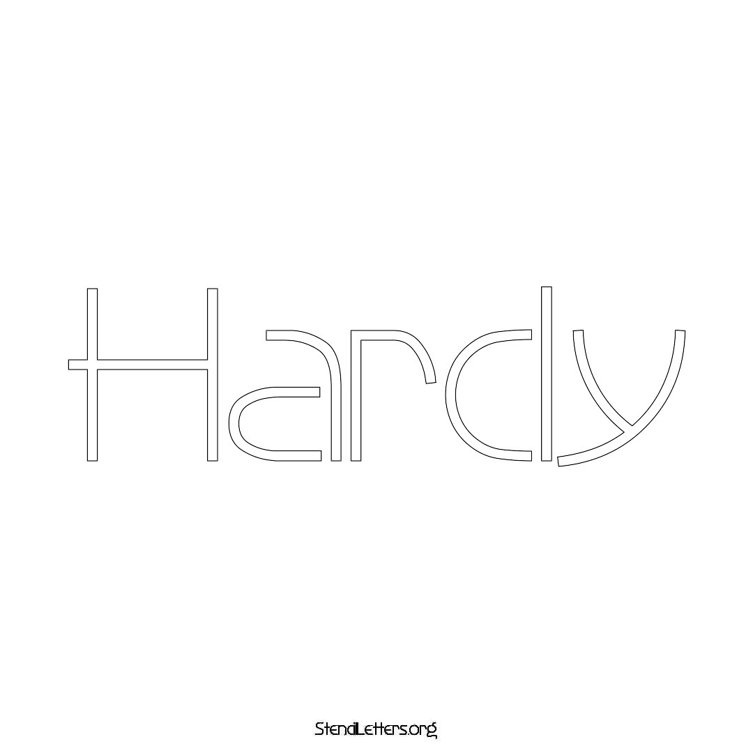 Hardy name stencil in Simple Elegant Lettering