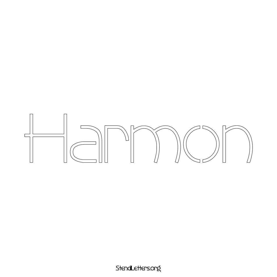 Harmon name stencil in Simple Elegant Lettering