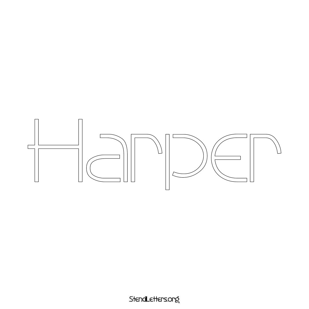 Harper name stencil in Simple Elegant Lettering