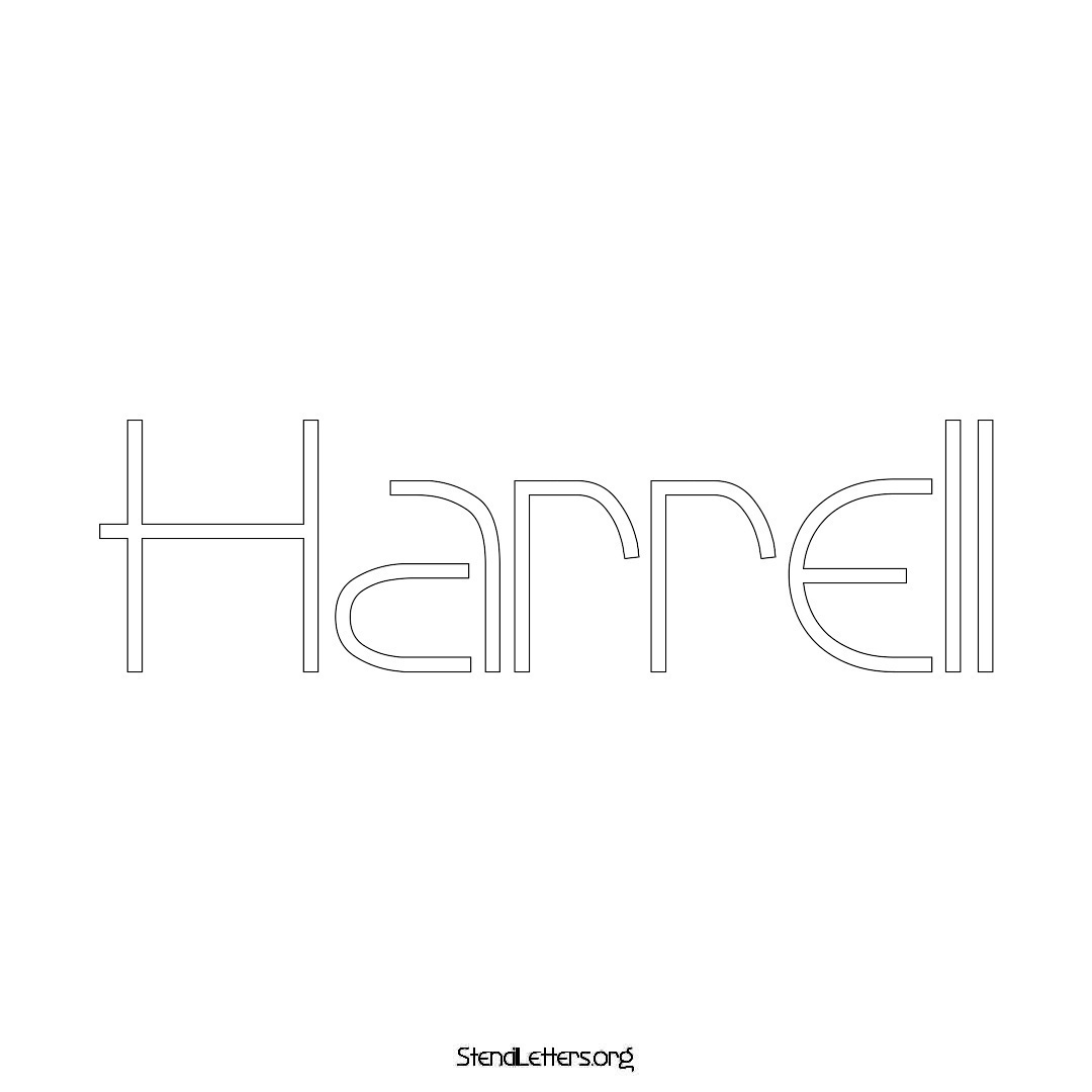 Harrell name stencil in Simple Elegant Lettering