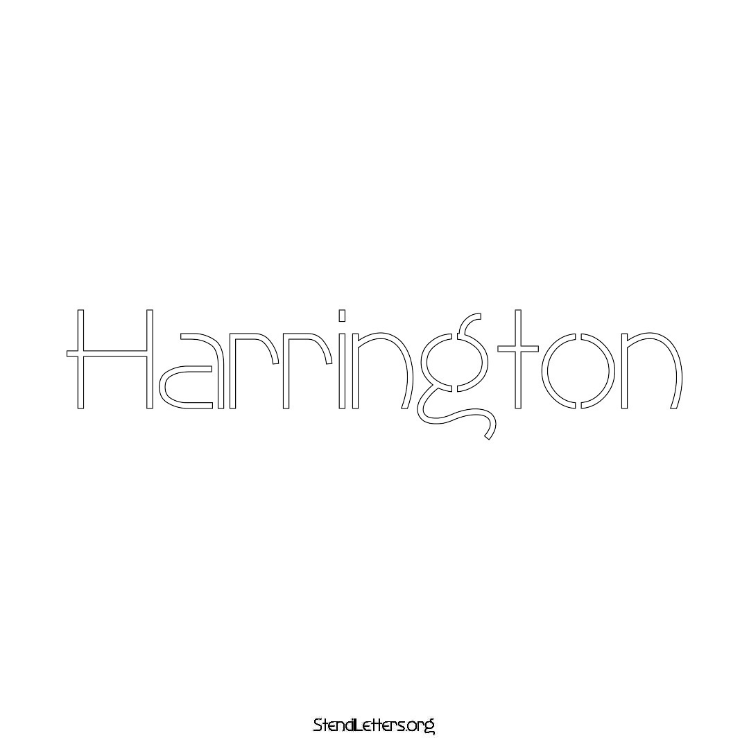 Harrington name stencil in Simple Elegant Lettering