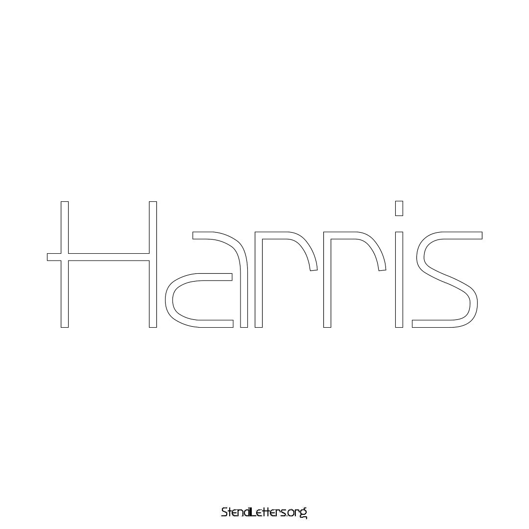 Harris name stencil in Simple Elegant Lettering