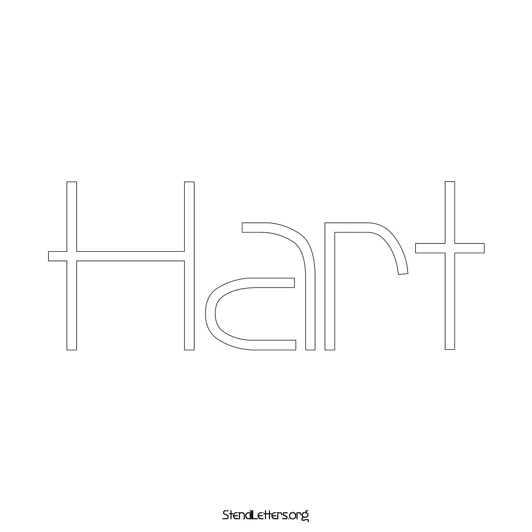 Hart name stencil in Simple Elegant Lettering