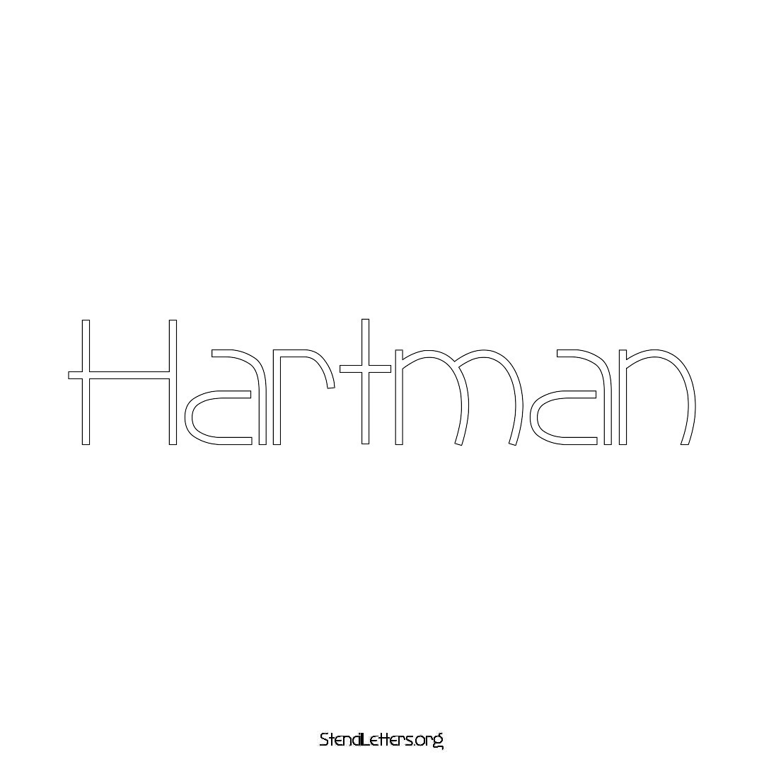 Hartman name stencil in Simple Elegant Lettering