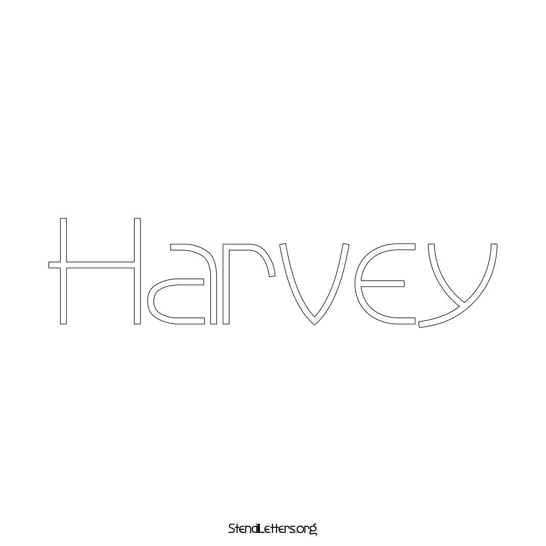 Harvey name stencil in Simple Elegant Lettering