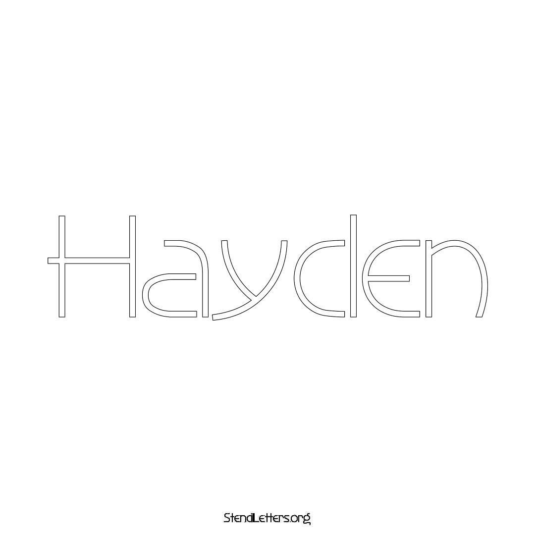 Hayden name stencil in Simple Elegant Lettering