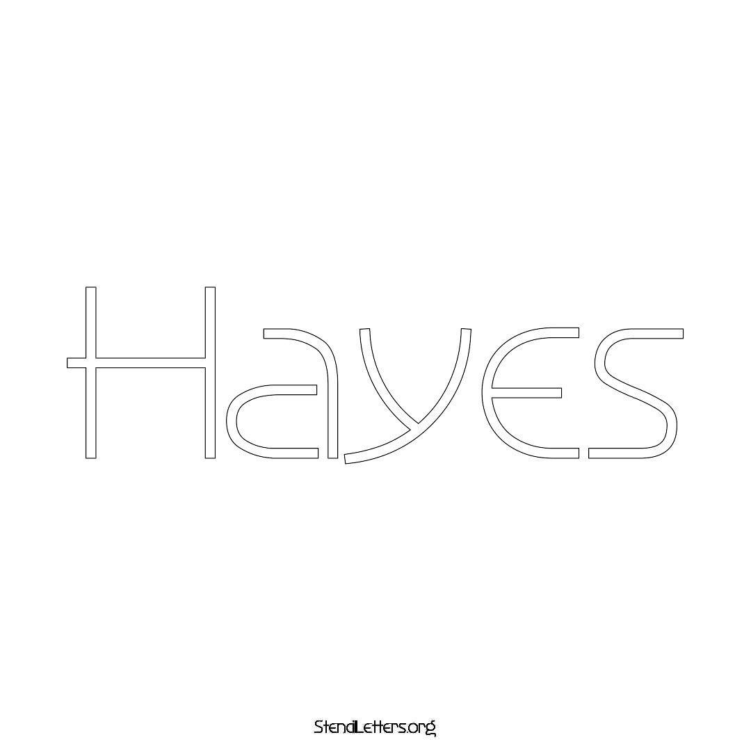 Hayes name stencil in Simple Elegant Lettering