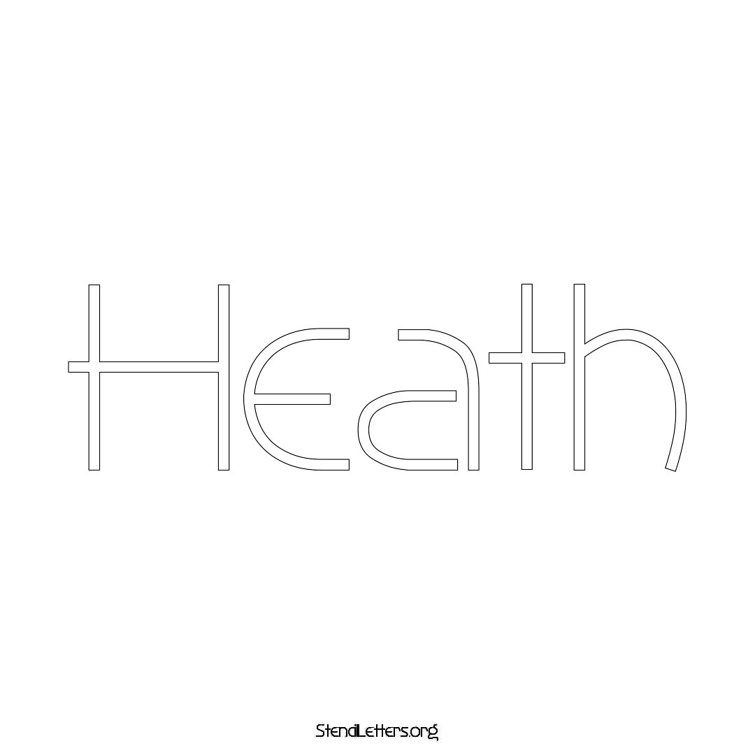 Heath name stencil in Simple Elegant Lettering