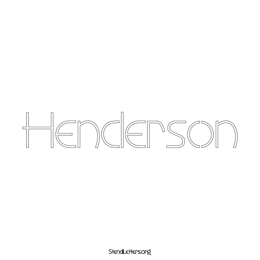 Henderson name stencil in Simple Elegant Lettering