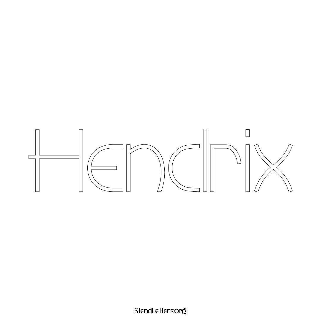 Hendrix name stencil in Simple Elegant Lettering