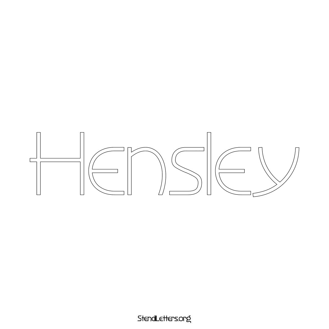 Hensley name stencil in Simple Elegant Lettering