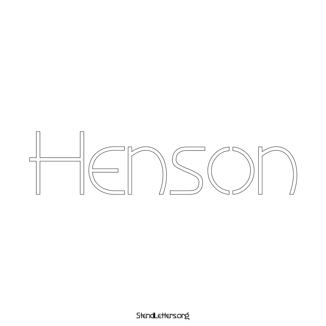 Henson name stencil in Simple Elegant Lettering