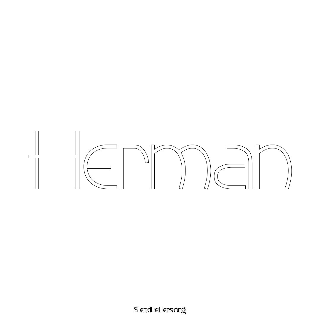 Herman name stencil in Simple Elegant Lettering