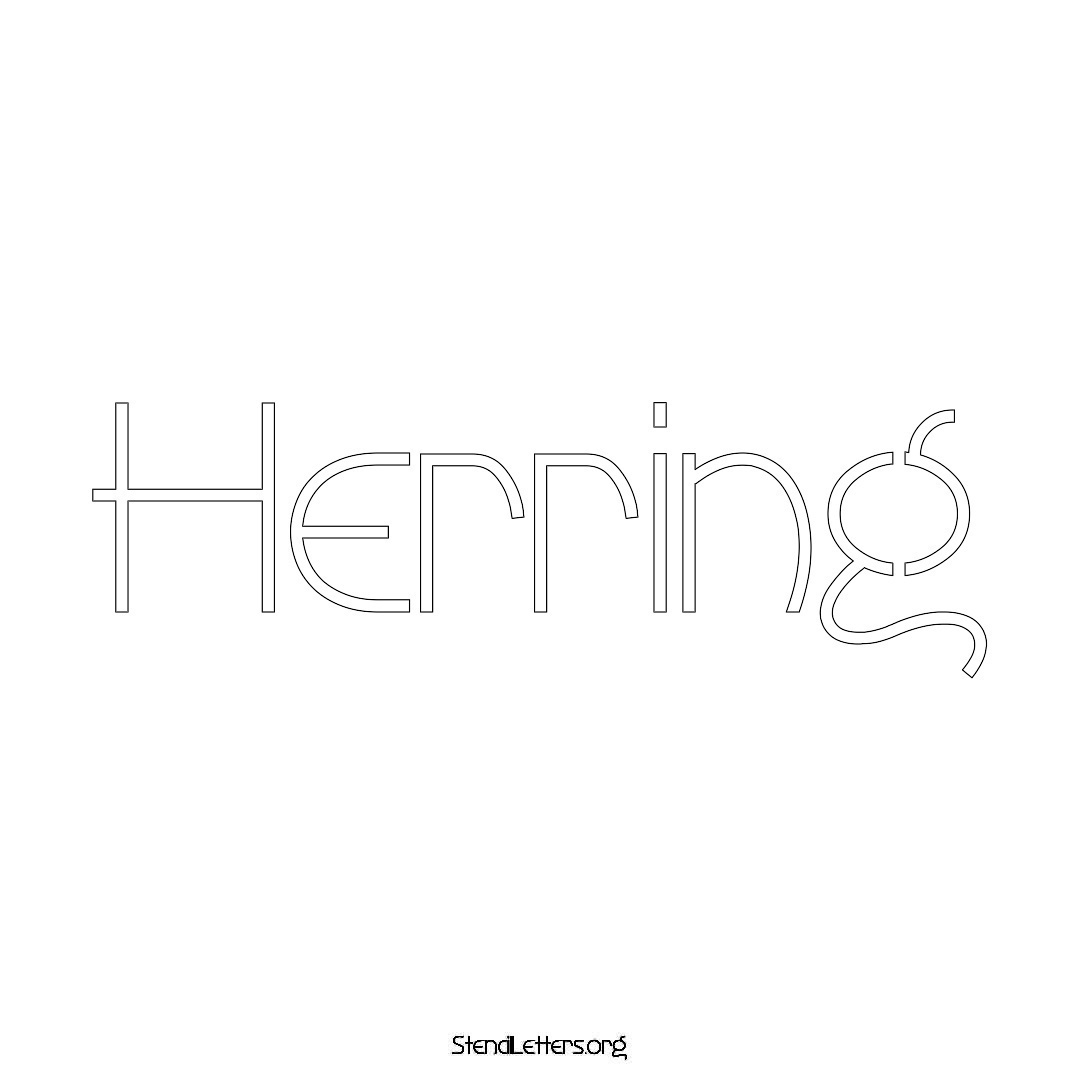 Herring name stencil in Simple Elegant Lettering