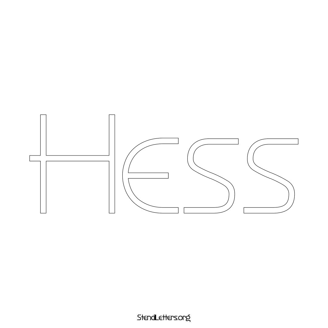 Hess name stencil in Simple Elegant Lettering