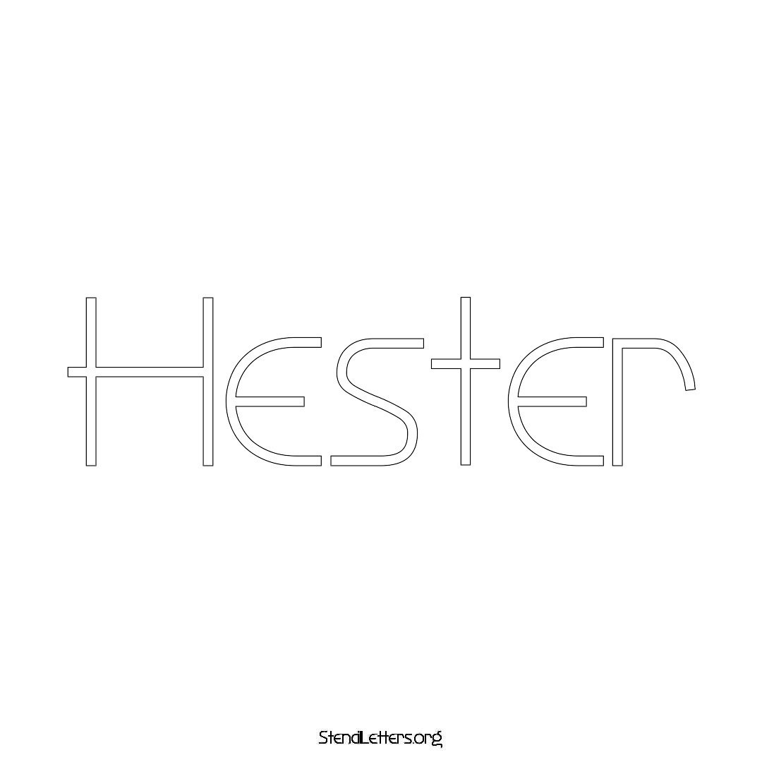 Hester name stencil in Simple Elegant Lettering