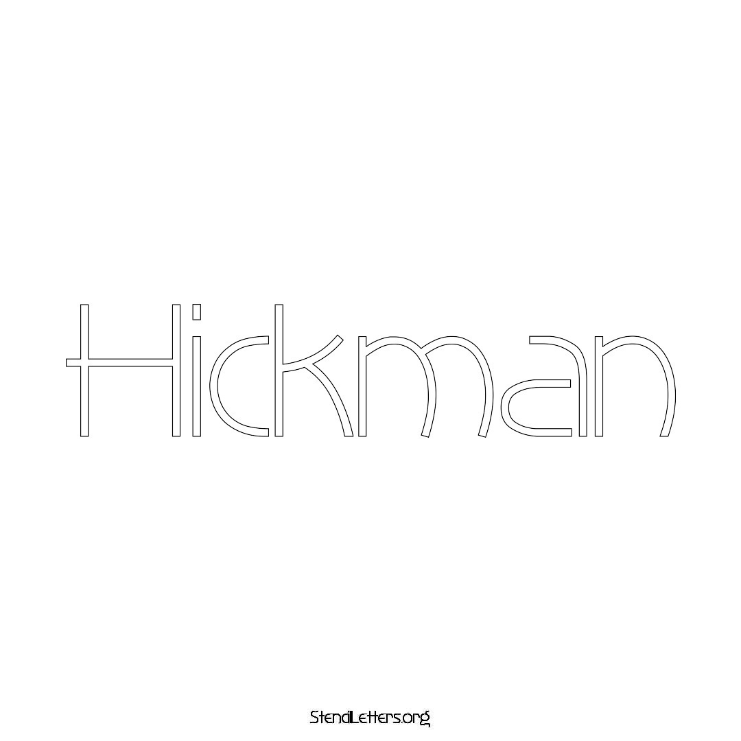 Hickman name stencil in Simple Elegant Lettering