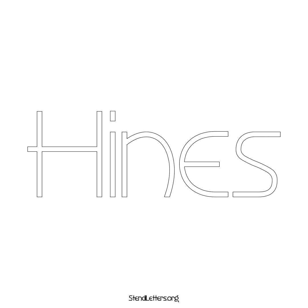 Hines name stencil in Simple Elegant Lettering