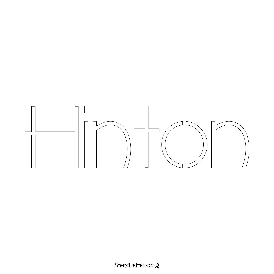 Hinton name stencil in Simple Elegant Lettering