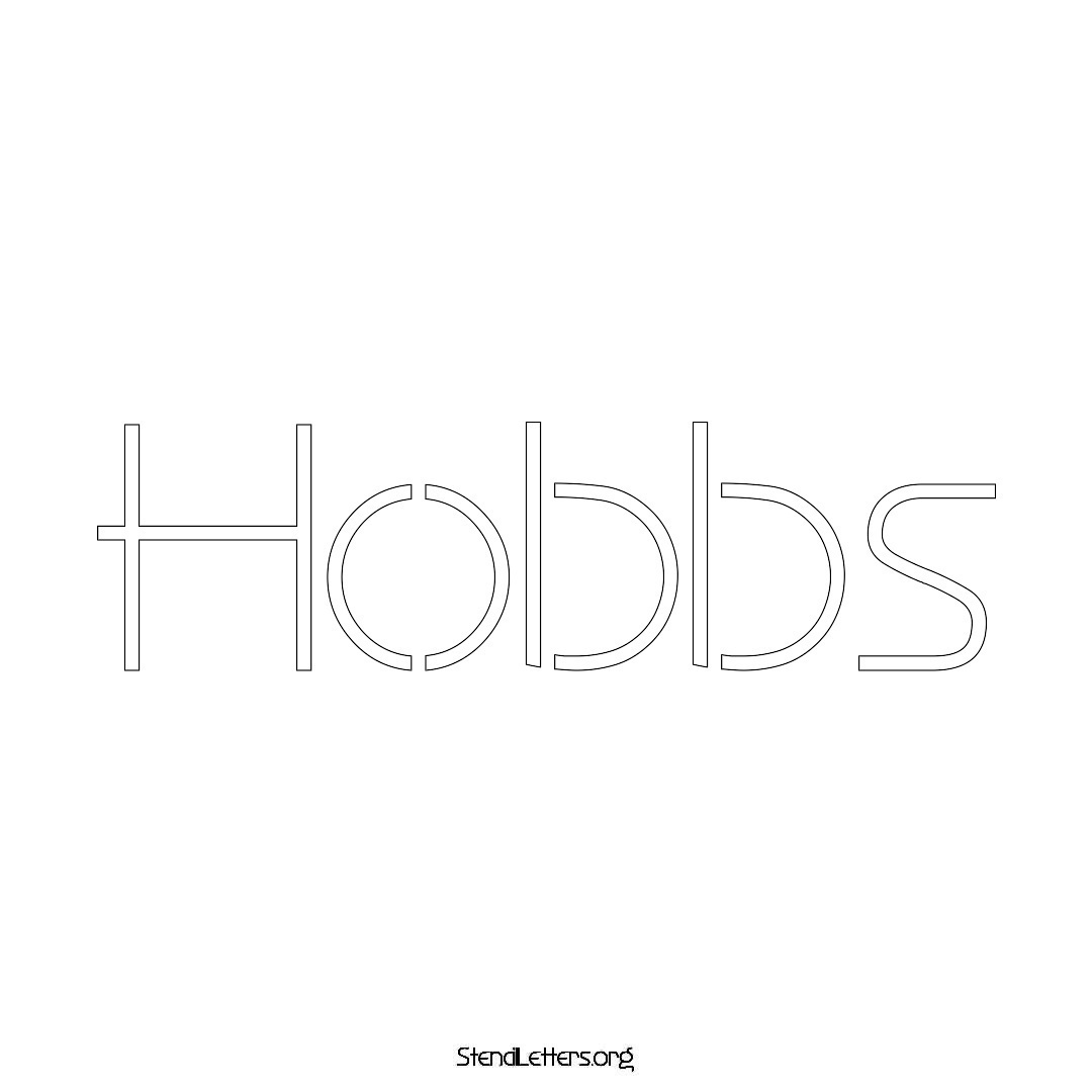 Hobbs name stencil in Simple Elegant Lettering