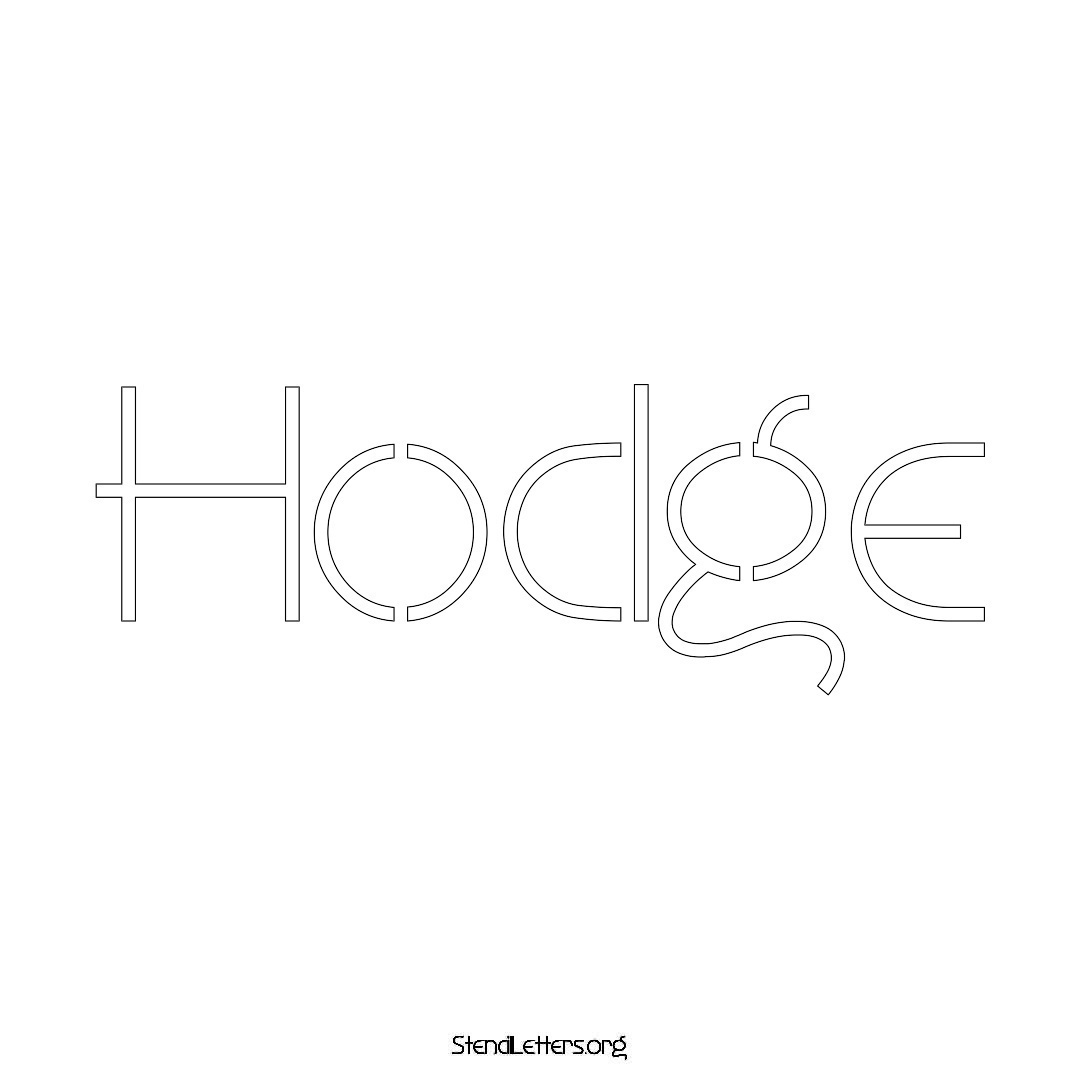 Hodge name stencil in Simple Elegant Lettering