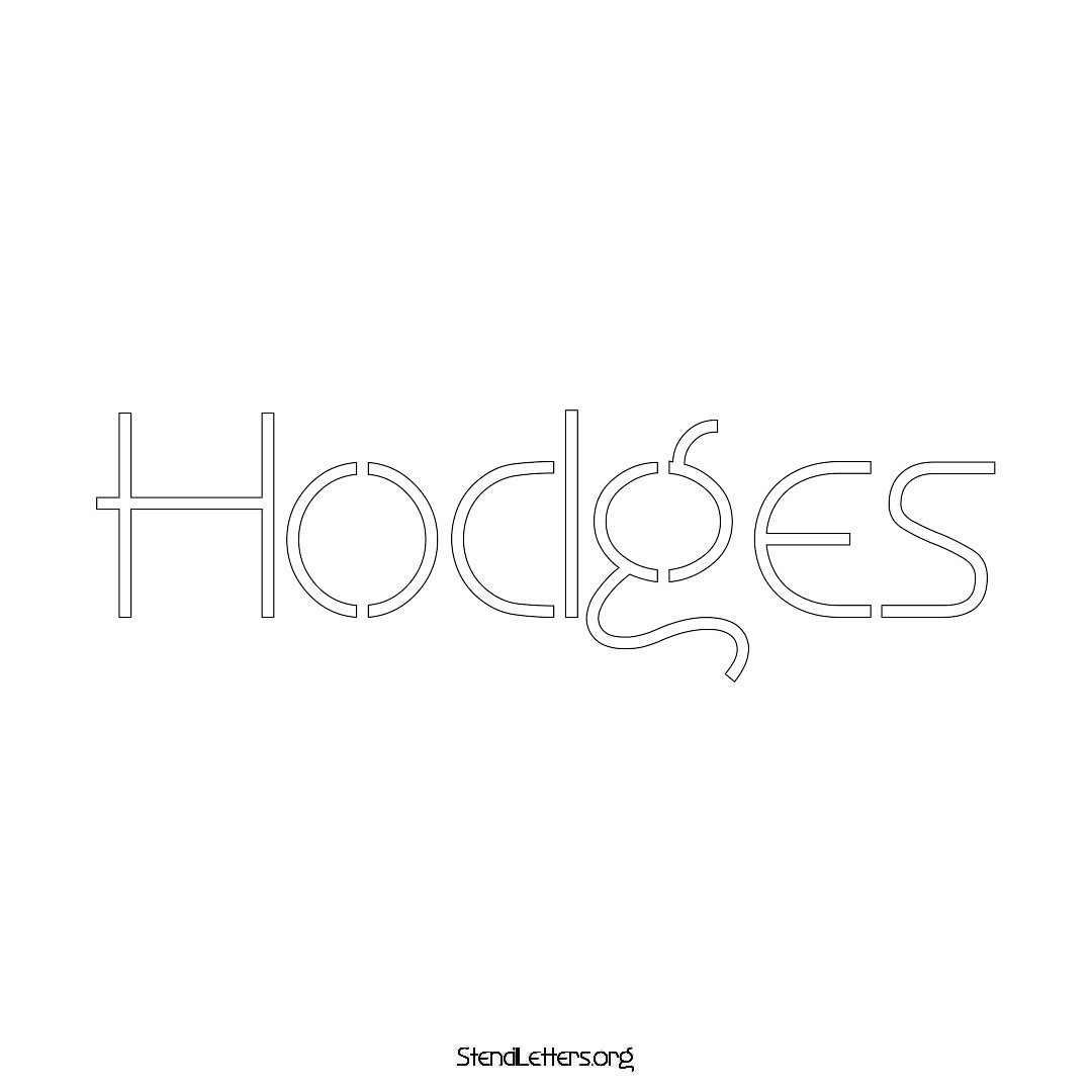 Hodges name stencil in Simple Elegant Lettering