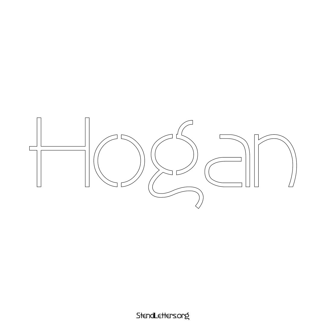 Hogan name stencil in Simple Elegant Lettering