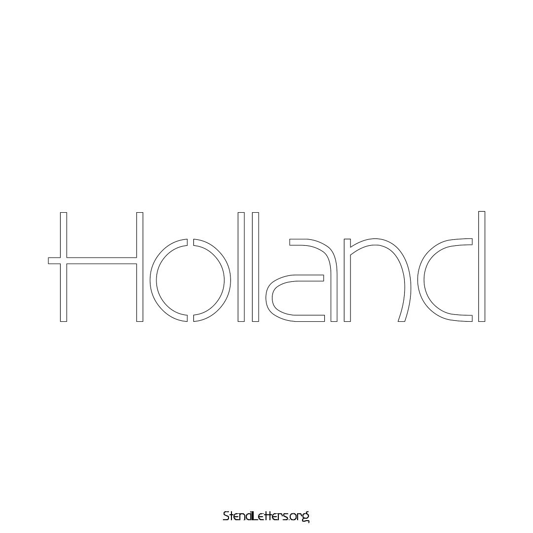 Holland name stencil in Simple Elegant Lettering