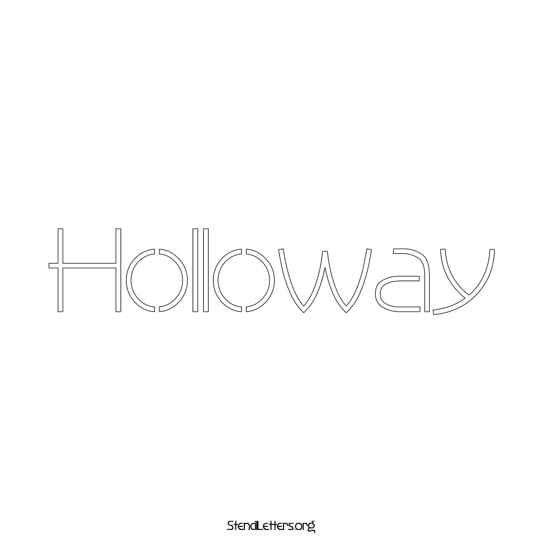 Holloway name stencil in Simple Elegant Lettering