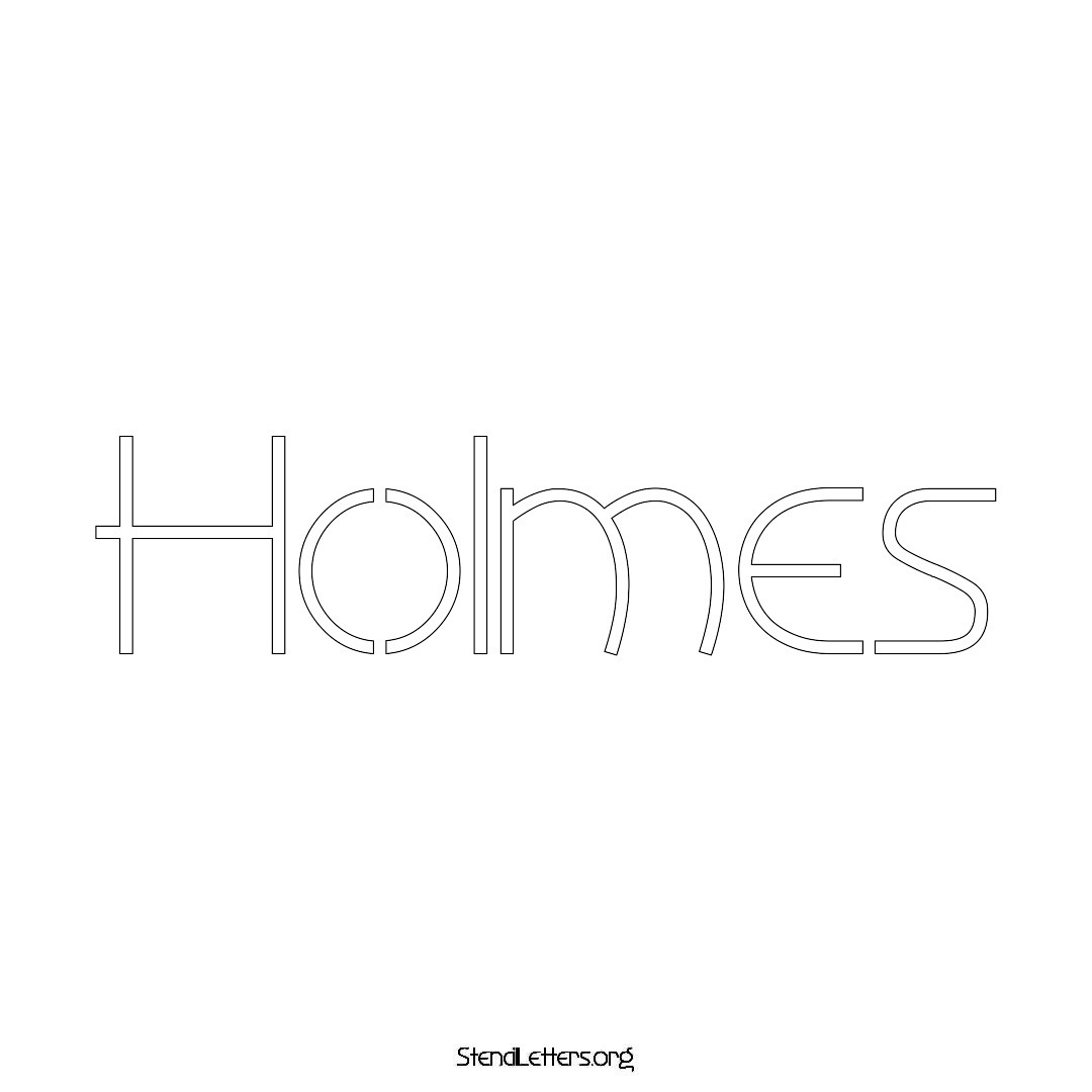 Holmes name stencil in Simple Elegant Lettering