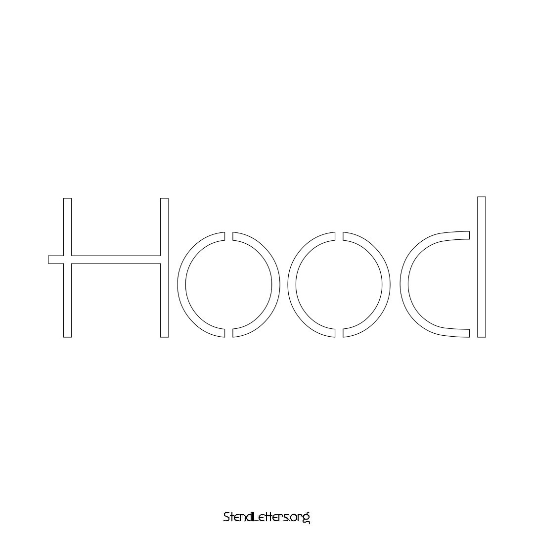 Hood name stencil in Simple Elegant Lettering