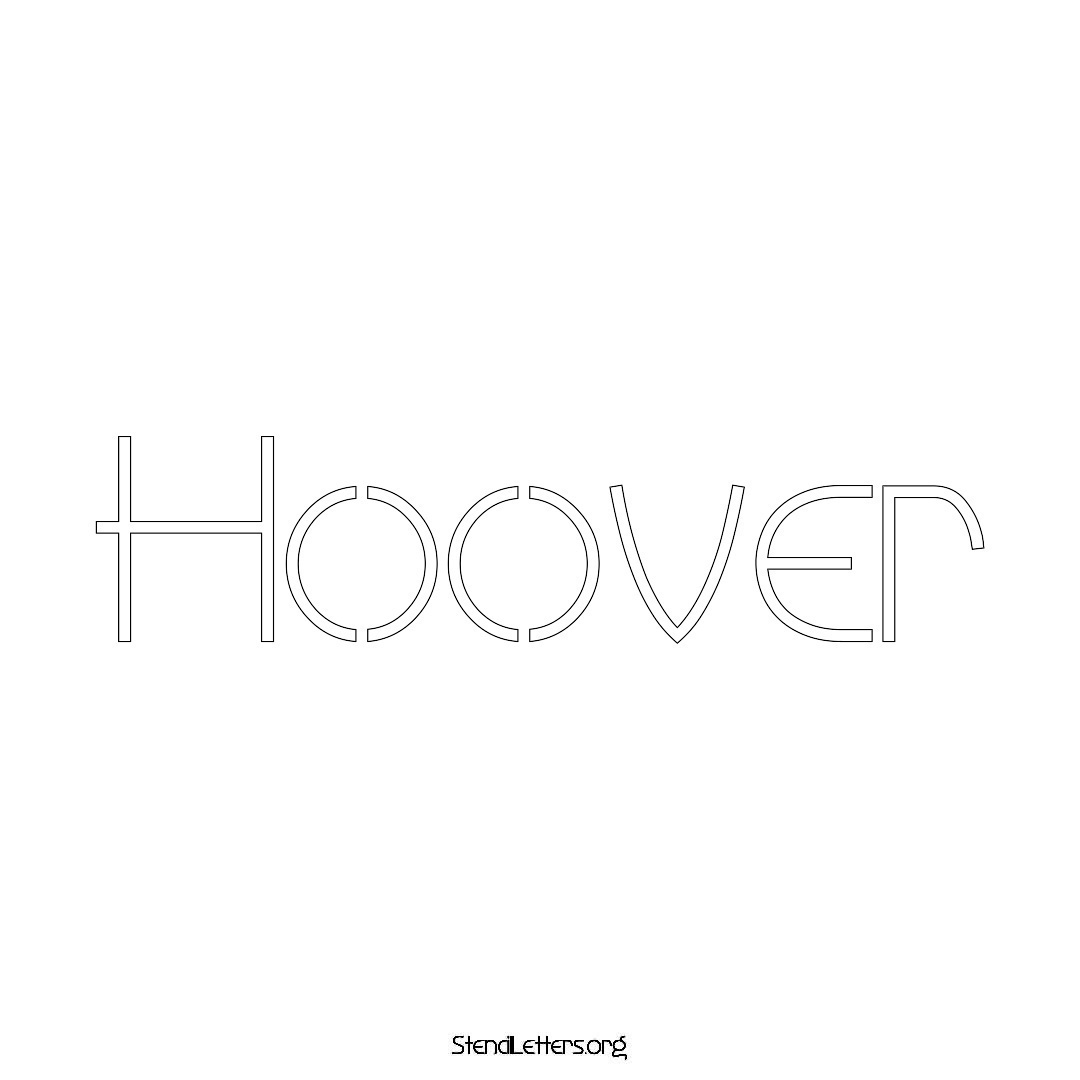 Hoover name stencil in Simple Elegant Lettering