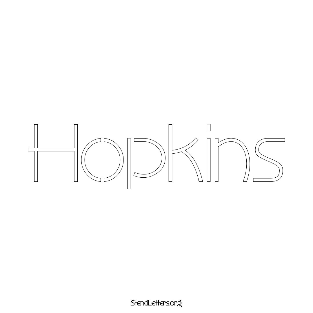 Hopkins name stencil in Simple Elegant Lettering