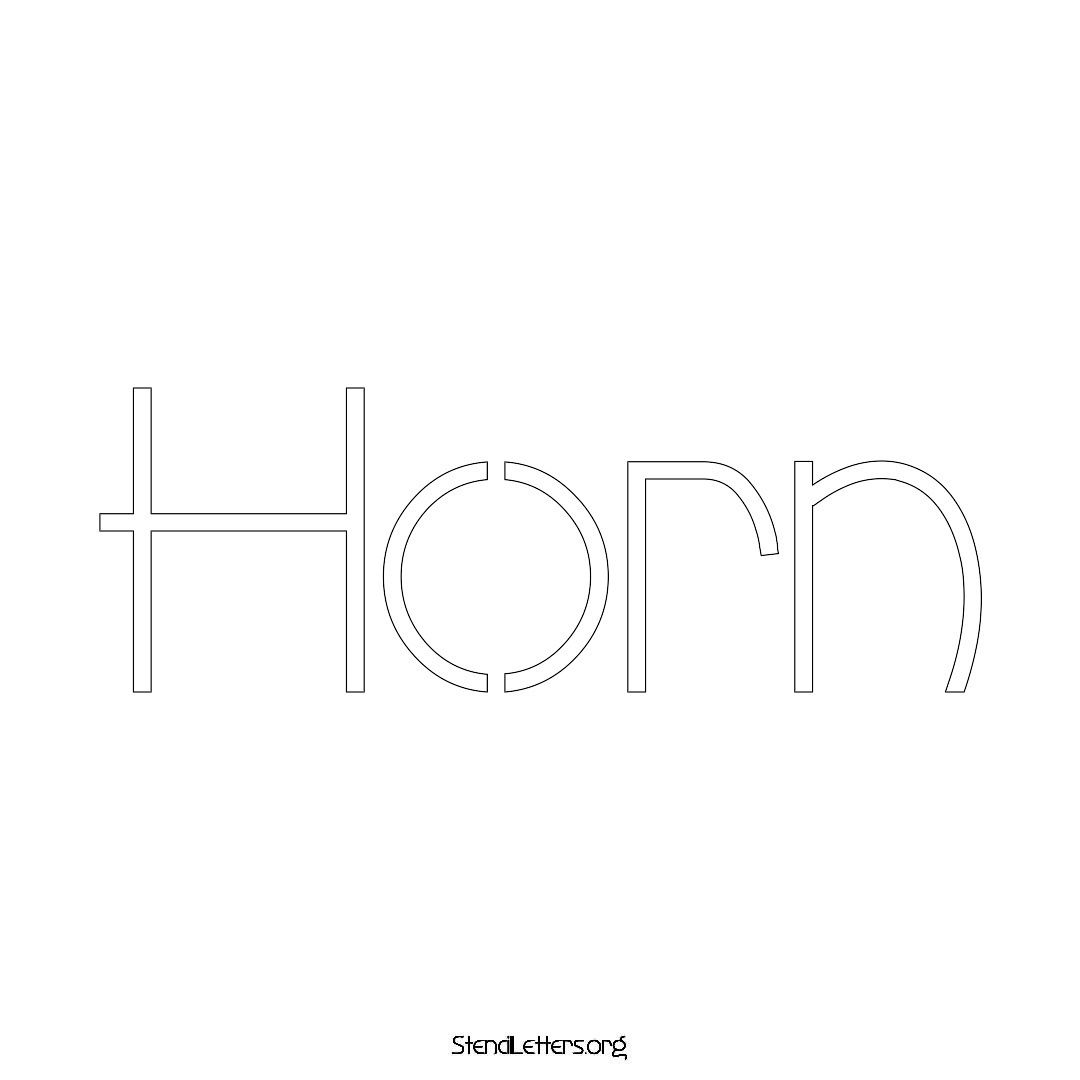 Horn name stencil in Simple Elegant Lettering