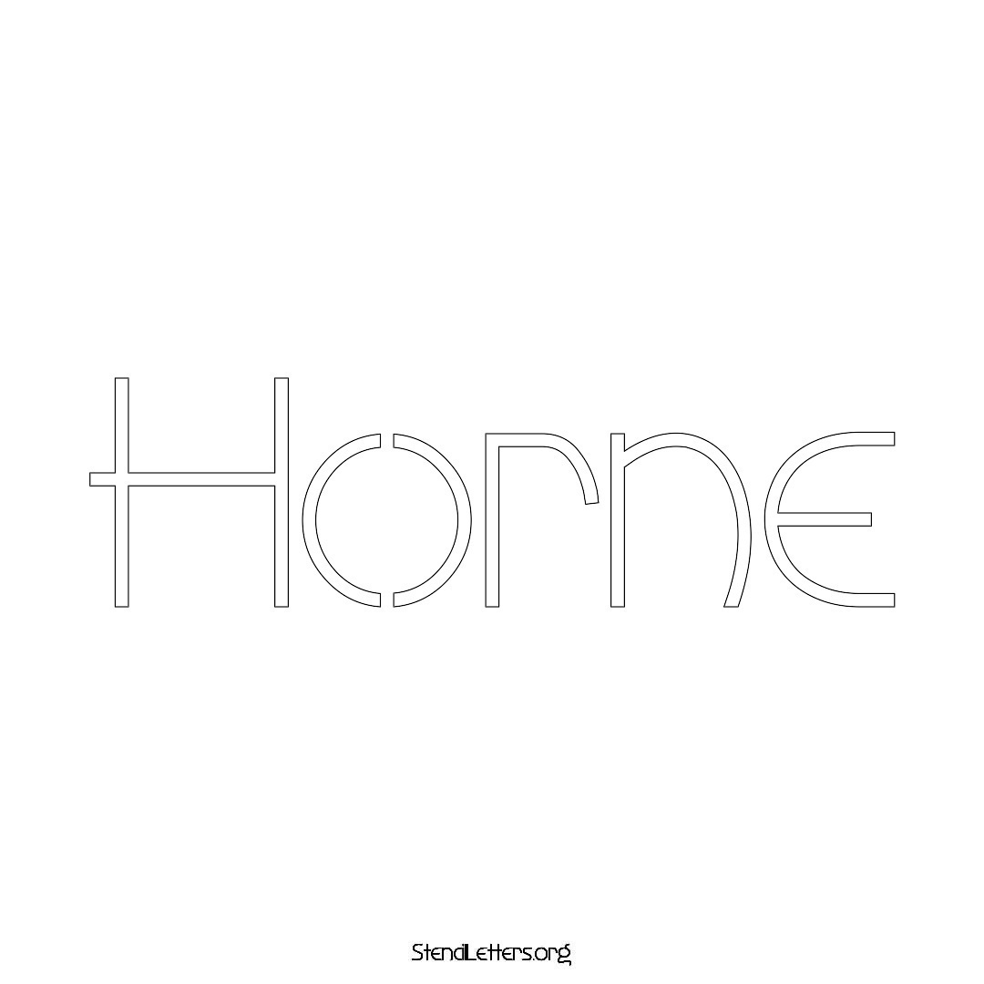 Horne name stencil in Simple Elegant Lettering