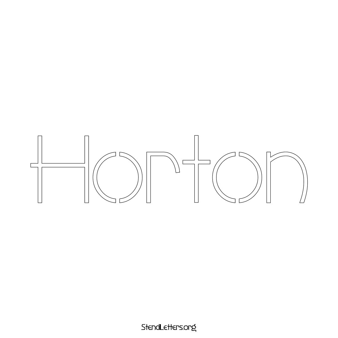 Horton name stencil in Simple Elegant Lettering