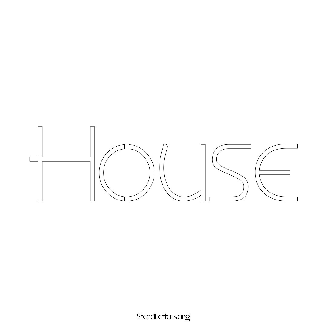 House name stencil in Simple Elegant Lettering