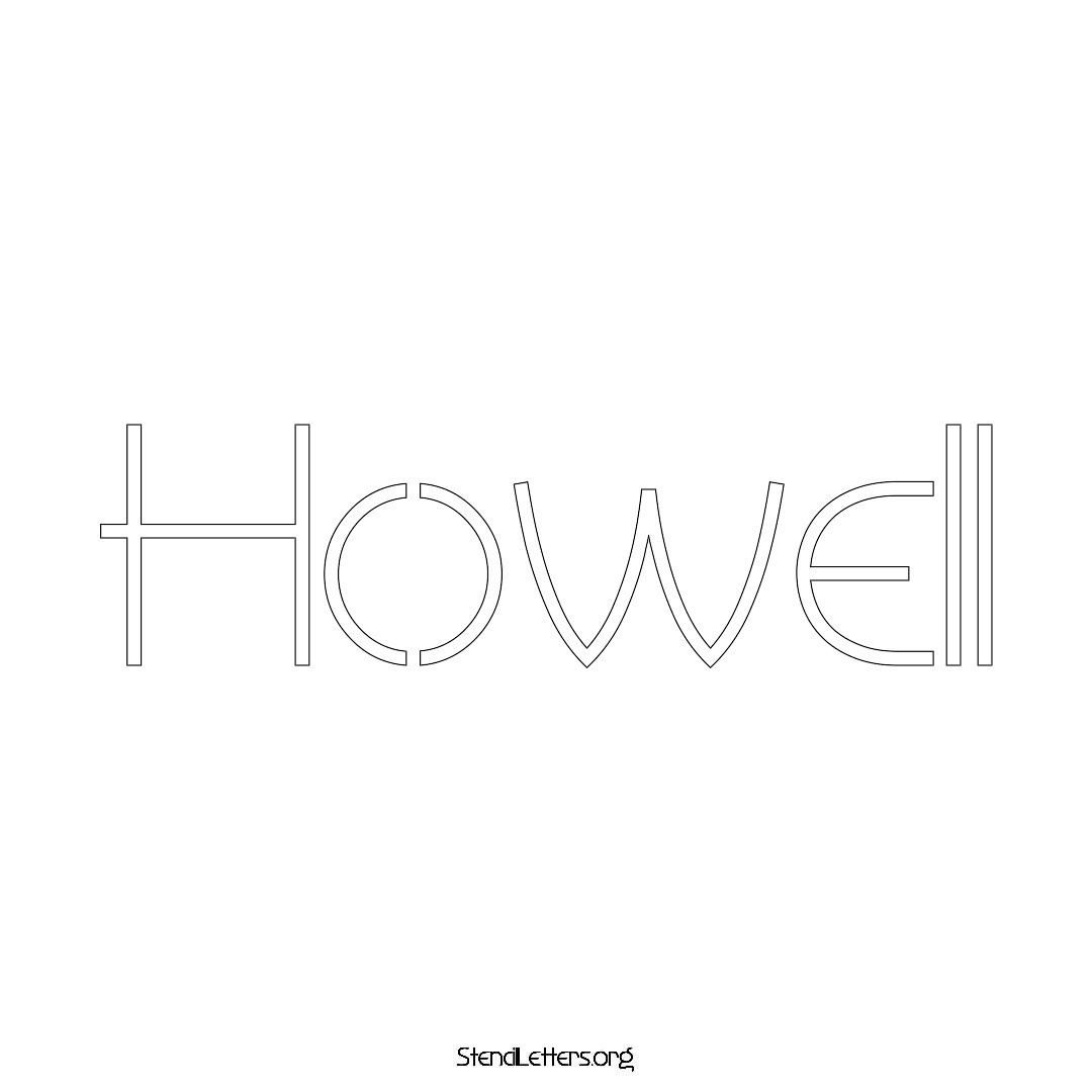 Howell name stencil in Simple Elegant Lettering