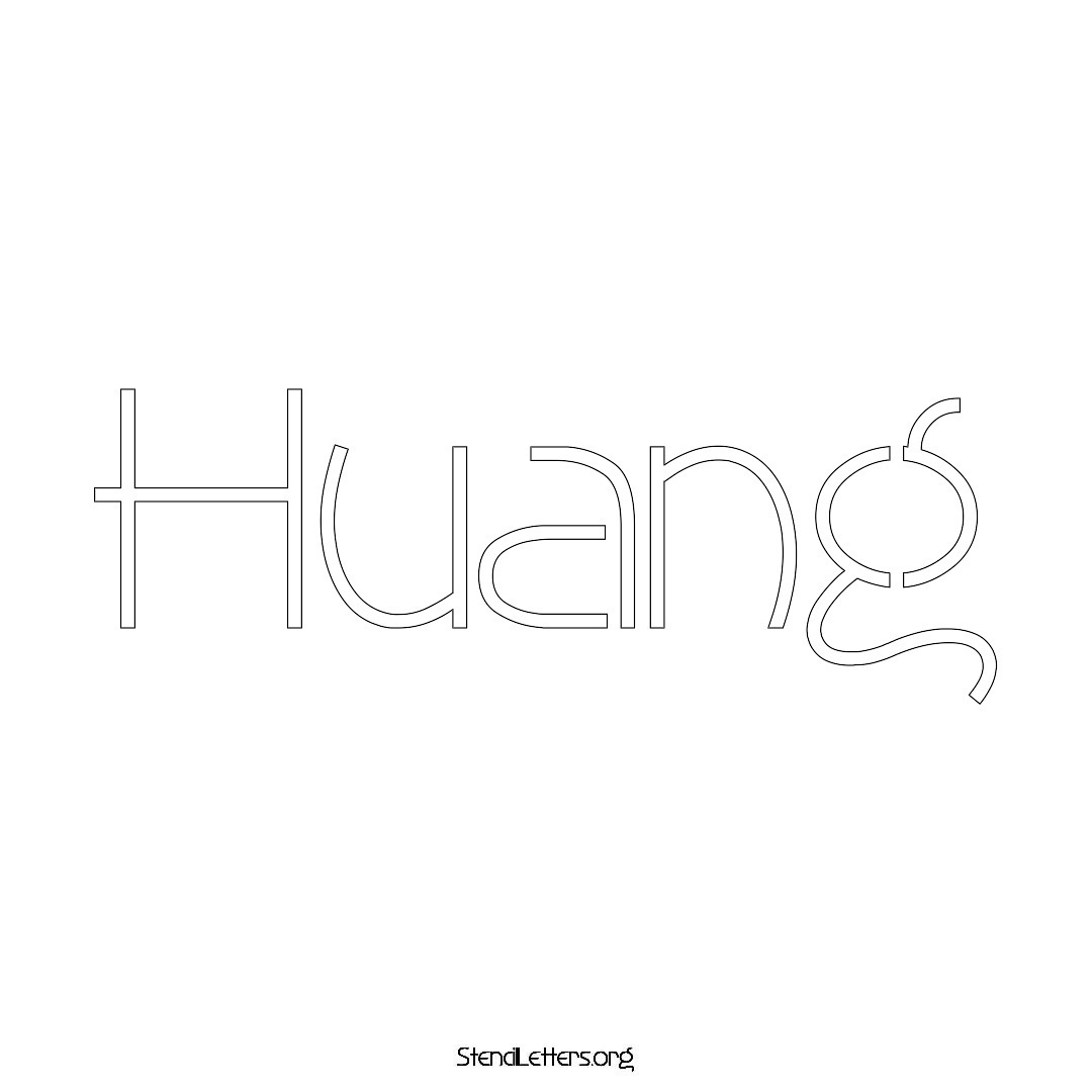 Huang name stencil in Simple Elegant Lettering