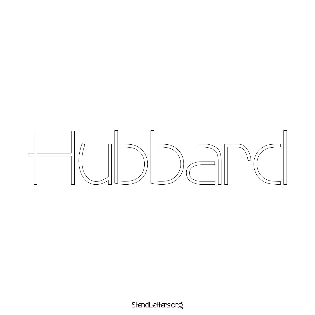 Hubbard name stencil in Simple Elegant Lettering