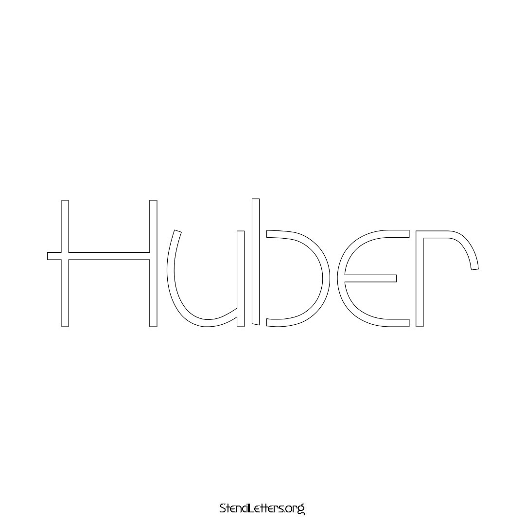 Huber name stencil in Simple Elegant Lettering