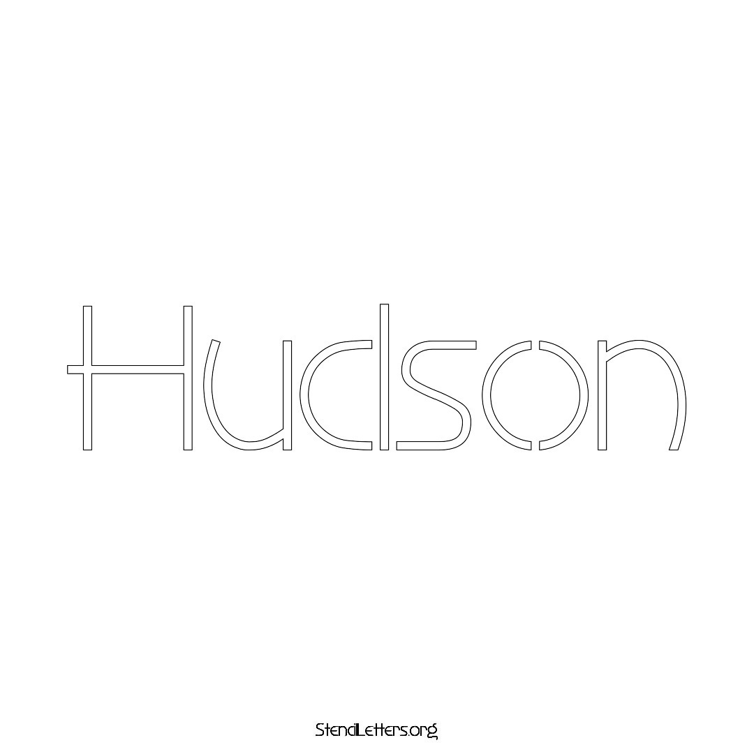 Hudson name stencil in Simple Elegant Lettering