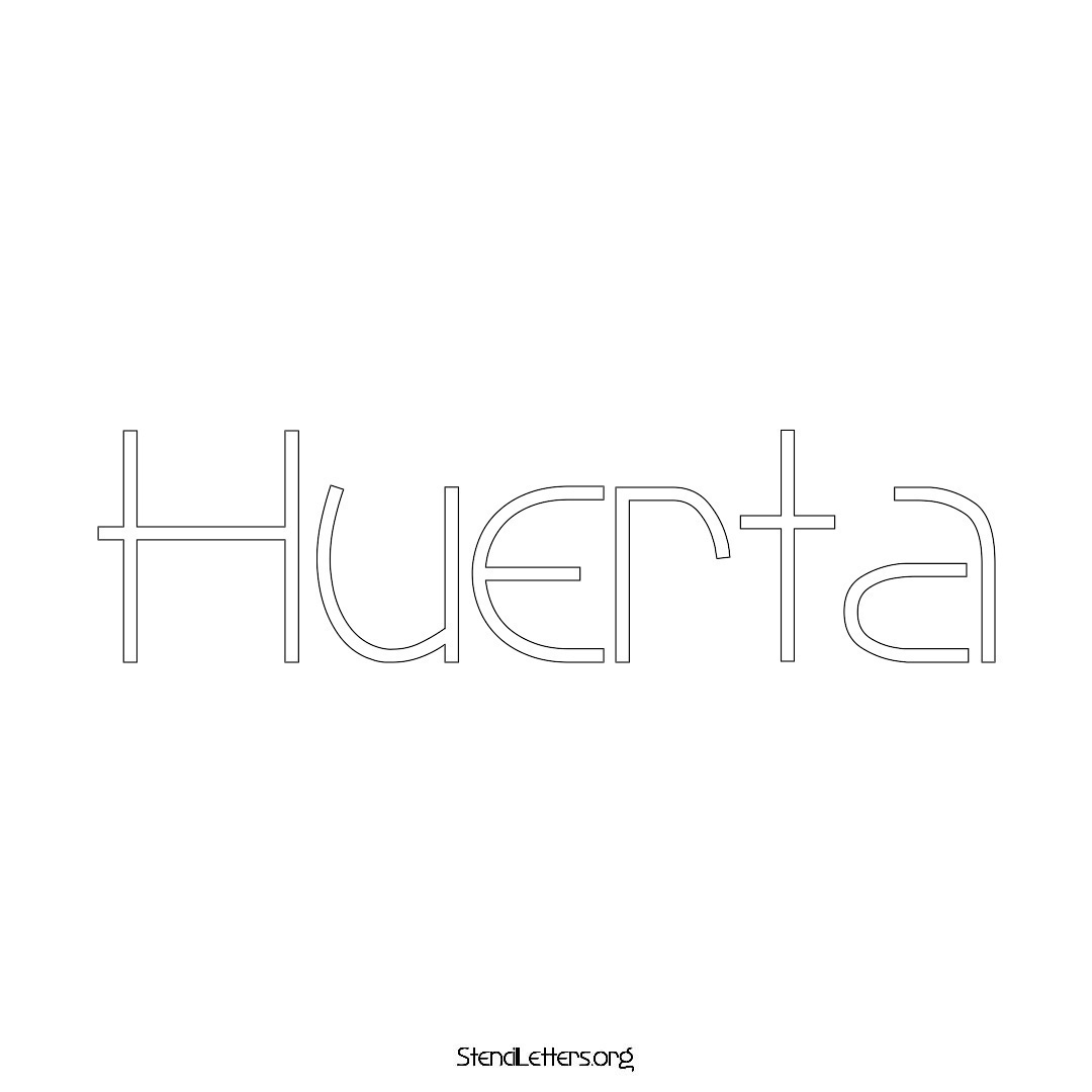 Huerta name stencil in Simple Elegant Lettering