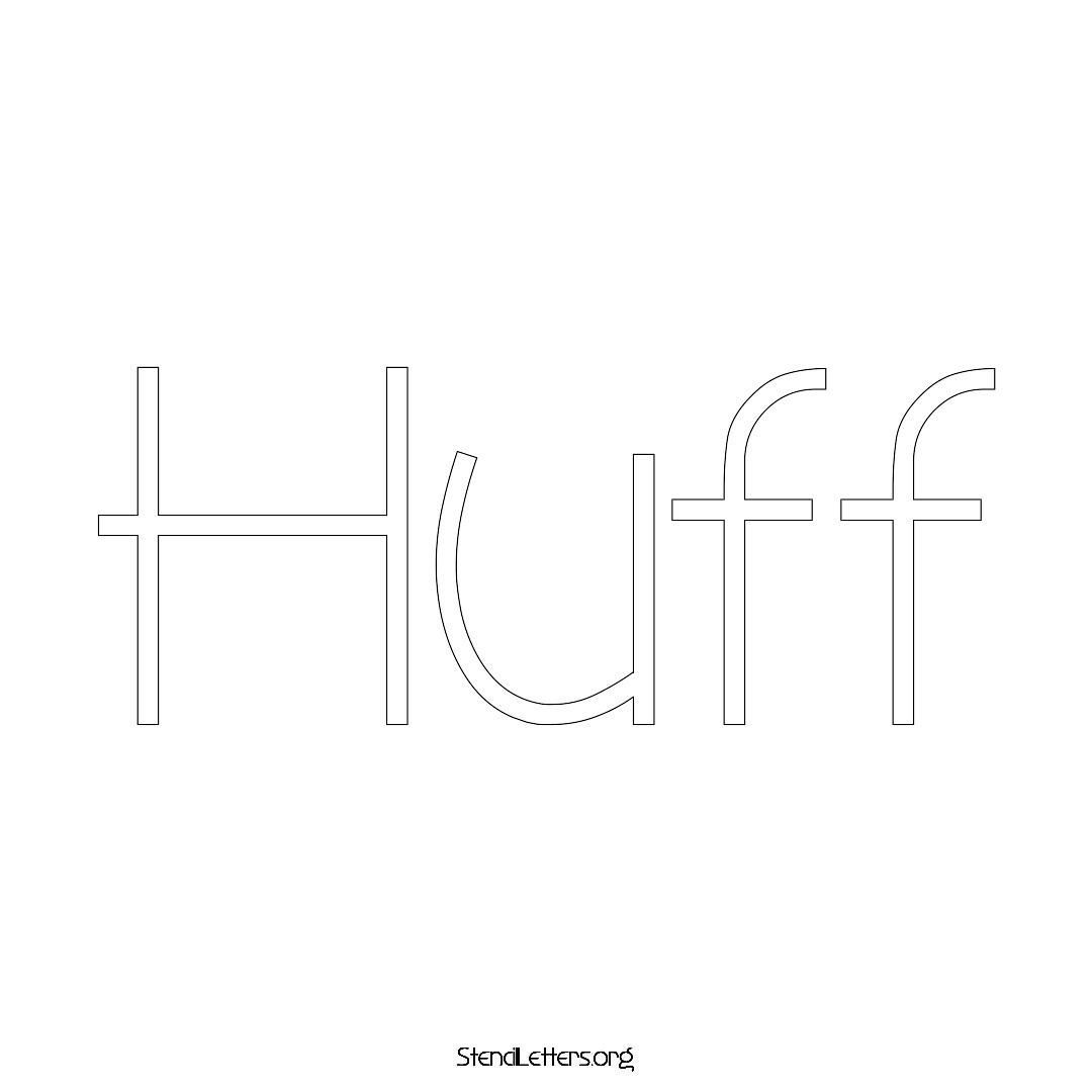 Huff name stencil in Simple Elegant Lettering