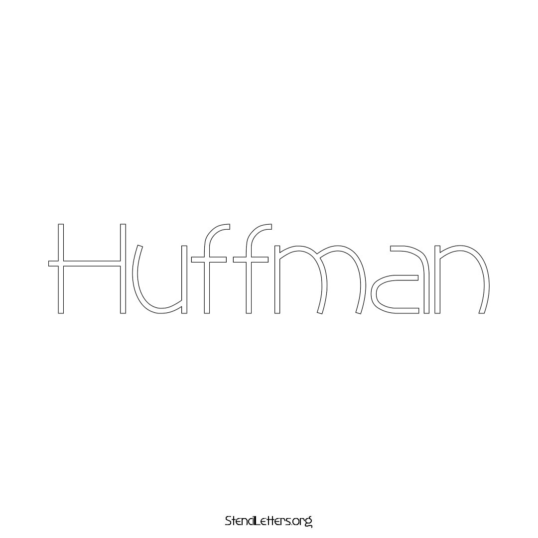 Huffman name stencil in Simple Elegant Lettering