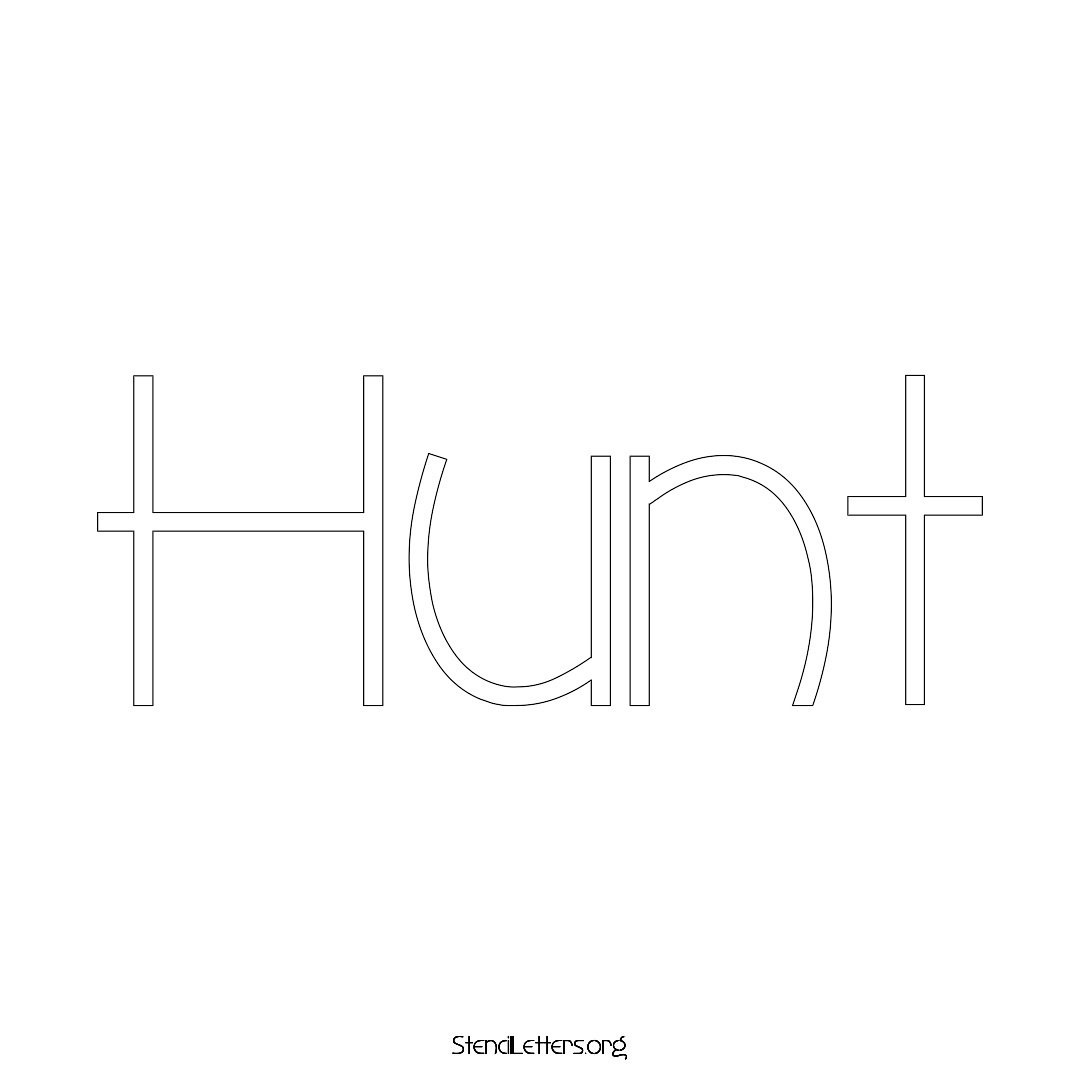 Hunt name stencil in Simple Elegant Lettering