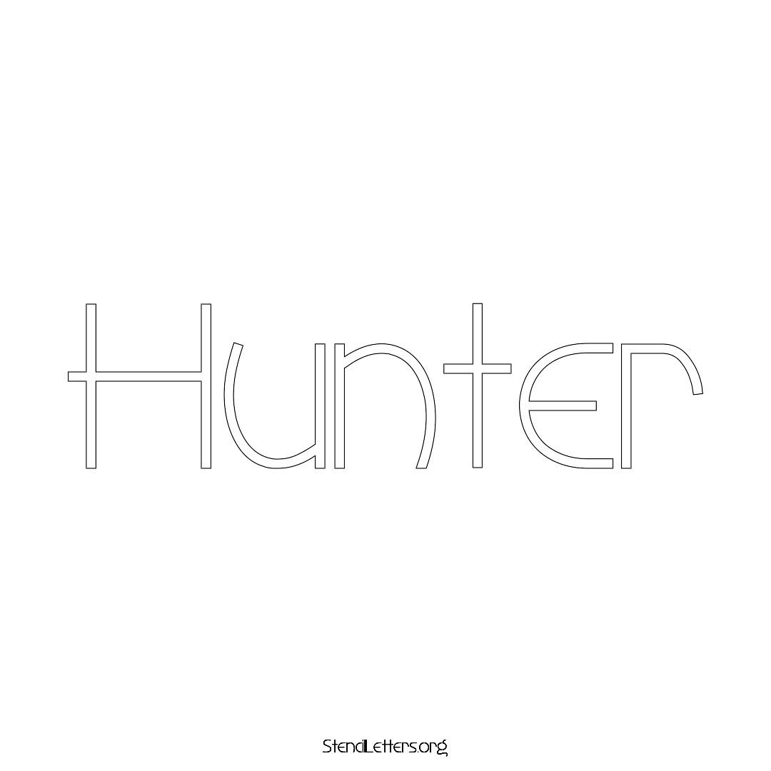 Hunter name stencil in Simple Elegant Lettering